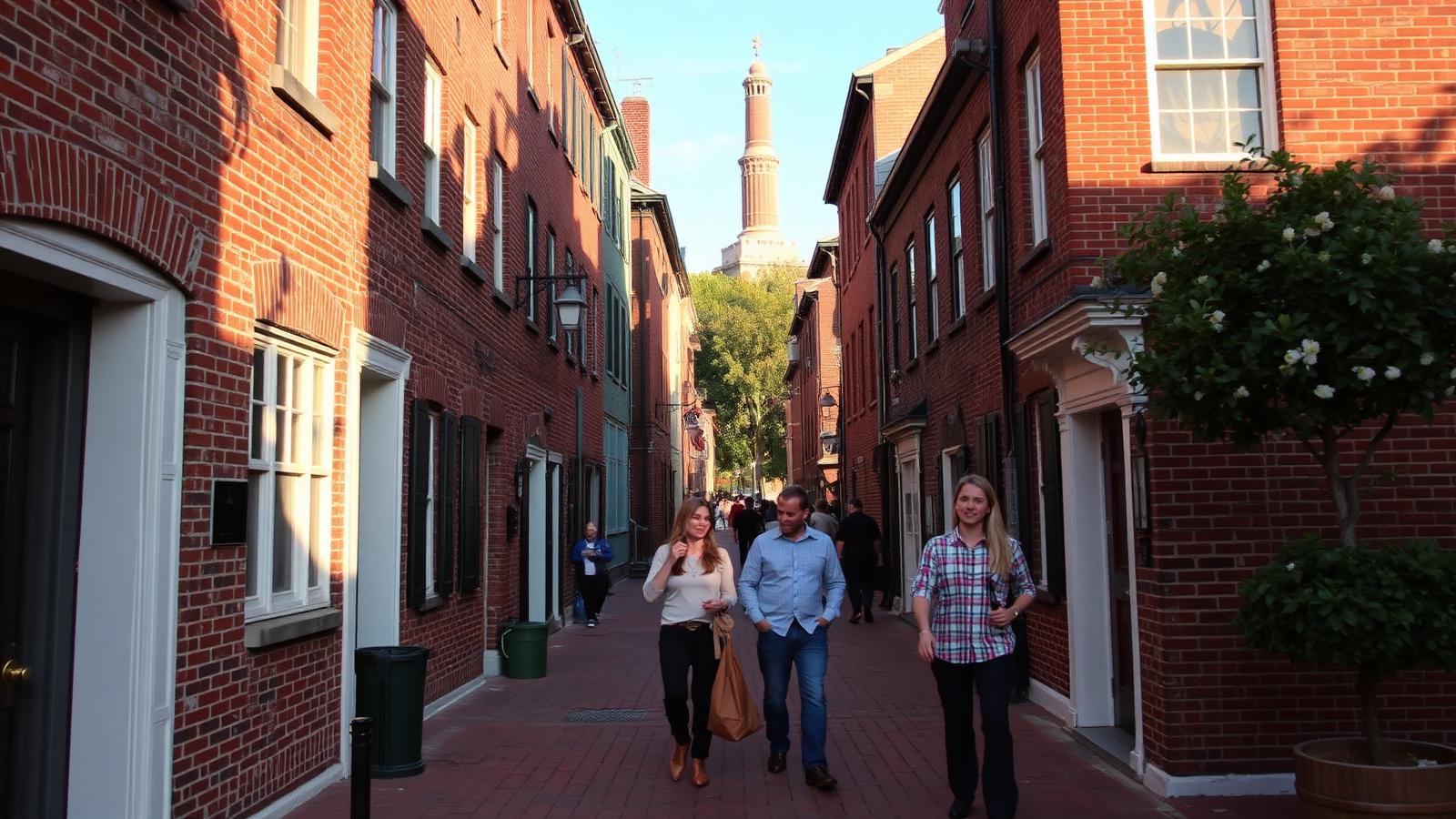 People meeting and socializing in Charlestown, Boston