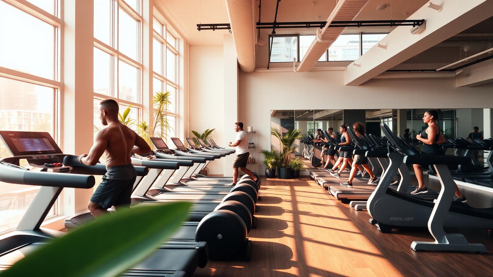 Bright fitness studio in Lagos with people training