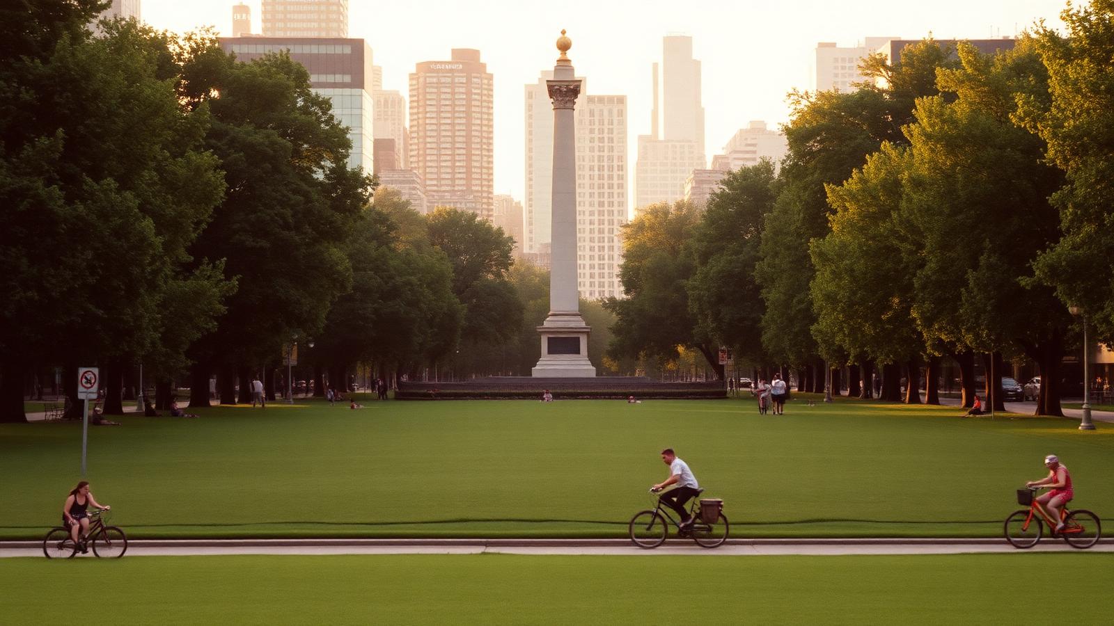The Illinois Centennial Monument at Logan Square, Chicago, on a summer day